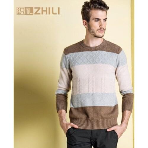 Winter Men Jumper 100% Pure Cashmere Knitted Sweater O-neck Long Sleeve Warm Pullovers Male 2017 New Sweaters thickening clothes