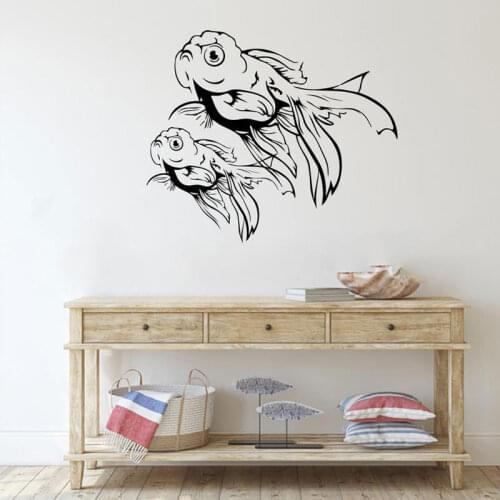 Goldfish Wall Decals Vinyl Home Decor Living Room Bedroom Animal Wall Sticker Aquarium Bathroom Removable Murals Wallpaper 4573