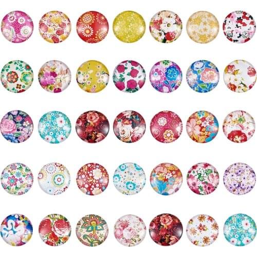 1 Box Flatback Half Round Dome Glass Cabochons Findings for DIY Jewelry Making Mixed Color, 10x4mm ,12x4mm,25x7mm