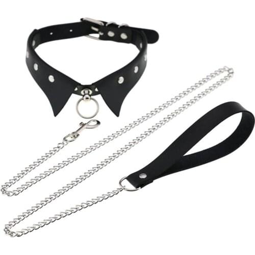 1pc Fashion Choker Chain Leash Adjustable Creative Ring Choker Necklace Punk Style Choker Collar Jewelry Accessories