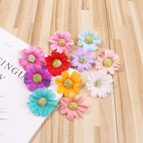 10Pcs 4.5cm Artificial Silk Sun Flower Heads For Wedding Wreath Scrapbook Diy Handmade Crafts Decorations Accessories