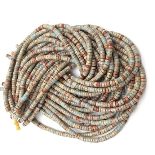 2*4MM Blue Black Green Imperial Jaspers Natural Snake Skin Stone Serpentine Agalmatolite Heishi Turquoises Sea Sediment For DIY