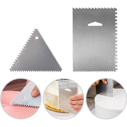 2pcs/set Cake Scraper Fondant Cream Spatula Edge Smoother Kitchen Cupcake Cutter Pastry Mold Baking Decorating Tools