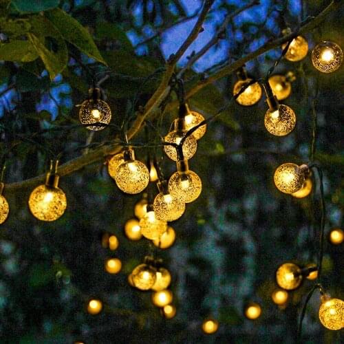 20/50 LEDS Crystal Ball 5/10M Solar Lamp Power LED String Fairy Lights Solar Garlands Garden Christmas Wedding Decor for Outdoor