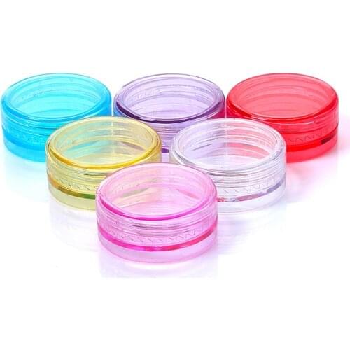 20pcs/lot Colorful 2g Portable Plastic Cosmetic Empty Jars Bottles Eyeshadow Makeup Cream Lip Balm Container Pots