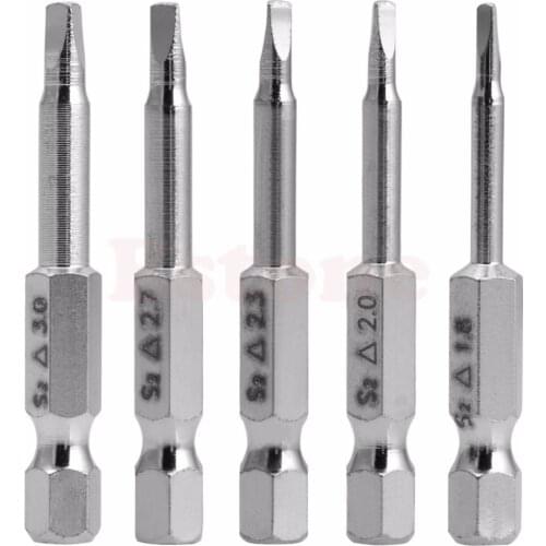5Pcs/Set Magnetic Triangle Head Screwdriver Bits S2 Steel 1/4 Hex Shank 50mm