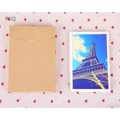 50pcs Blank Vertical Postcard Box Kraft Paper Card Packaging Bag Photo Gift Box Postcard Storage Invitation card Box