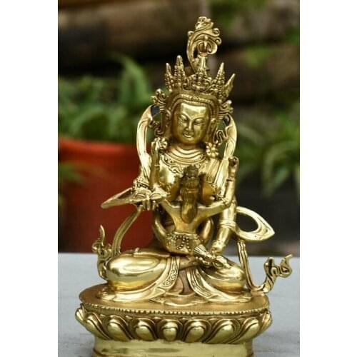 7" TIBETAN BUDDHISM BRASS MANDKESVARA EROS HAPPY BUDDHA SCULPTURE
