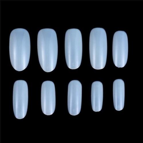 ABS Nail Art High Quality Durable Natural 100 Pieces Boxed Nail Exquisite Strong Fit Woman Lady Oval Nails Full Paste Fake Nails