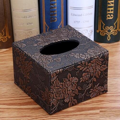Free Shipping Fashion Home Restaurant Table Decorative Floral patterned Square Tissue Box Case Cover Tissue Canister 525