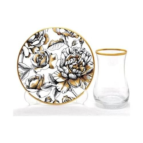 Drop Tea Set 12 pieces Rose Brown