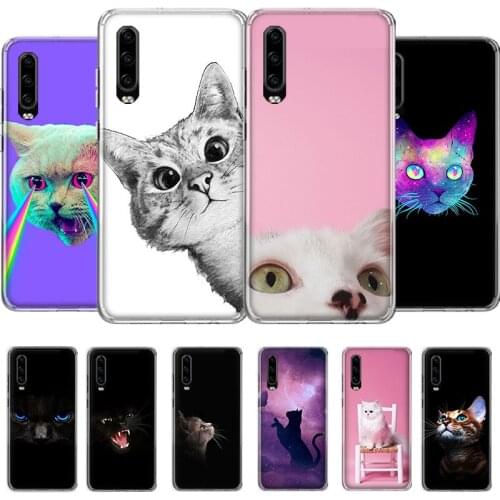 Cat Cute Kitten Catling Phone Case For Huawei Mate P 40 30 20 10 P Smart Z 2018 2019 Pro Lite Plus Cover soft Silicone TPU