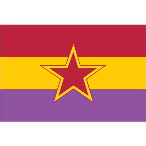 Cheap Spanish Republican Flag With Star Banner Polyester Banner Brass Grommets For Decoration Hanging Advertising