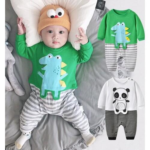 Infant baby cartoon long Sleeve dinosaur romper jumpsuit aby Boy Rompers Unisex Baby Rompers Cartoon Animal Clothing Set