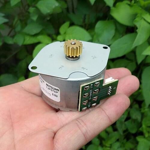 Two-phase Four-wire Stepper Motor for Copiers, Printers DC 12V Shaft Diameter 3.0mm with Copper Gear Step Angle 7.5 Degrees