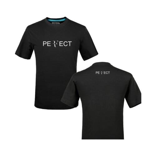 NEW Creative design RF roger federer logo t shirt solid color cotton T Shirt Mens New Arrival Style Short Sleeve Men t-shirt