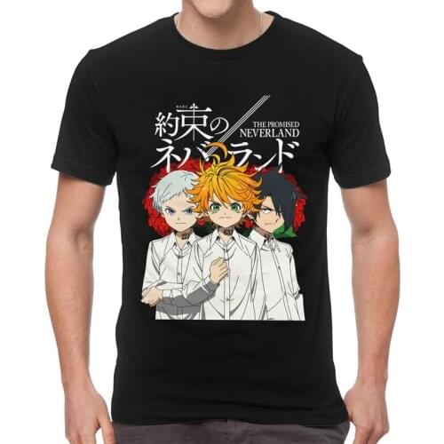 The Promised Neverland T-shirt Mens Graphic T Shirt Short Sleeve Cotton Yakusoku No Neverland Emma Norman Ray Tshirt Tee Tops