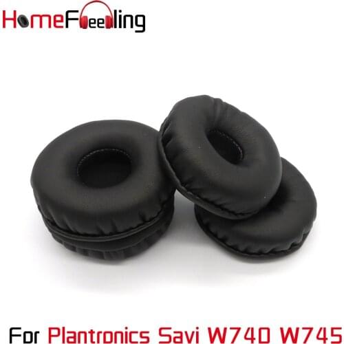 Homefeeling Ear Pads For Plantronics Savi W740 W745 Earpads Round Universal Leahter Repalcement Parts Ear Cushions