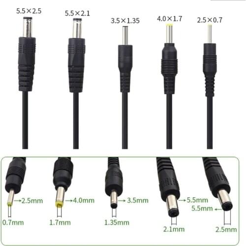 USB to DC Port Charging Cable Cord DC/5.5x2.1 5.5x2.5 3.5x1.35 4.0x1.7 2.5x0.7 Dropship