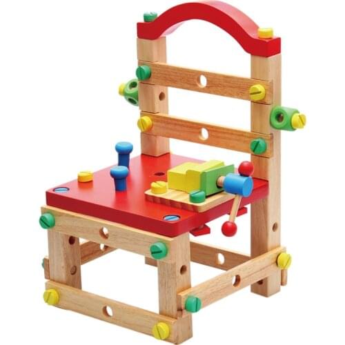 Multifunction Screw Nut Disassembling Combined Toy Building Blocks DIY Chair Model Assembled Toys Children Kids Toy