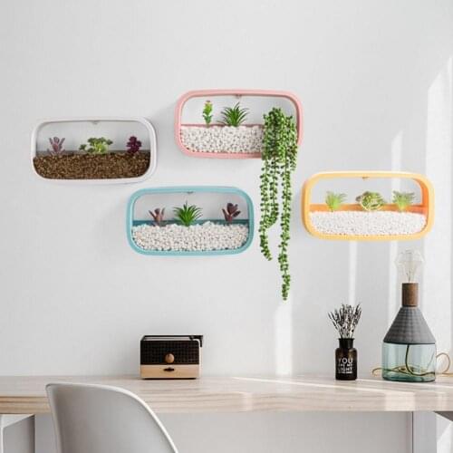 Wall hanging green radish potted rectangular living room interior creative personality European-style simple hanging basin