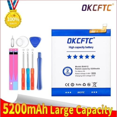 Original 5200mAh BA612 Battery For Meizu Meizy Mei zu M 5S M5S M612Q M612M Mobile Phone Batteries+Free tools