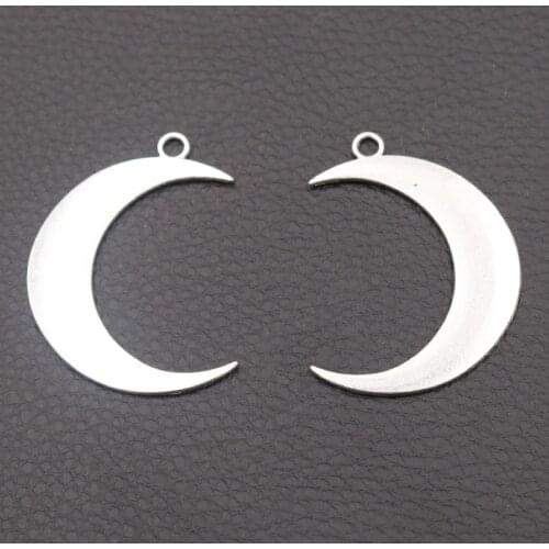 6pcs Moon Charm Fashion Necklace Earrings DIY Metal Jewelry Pendants For Popular Handicraft Making44 * 29mm A2167