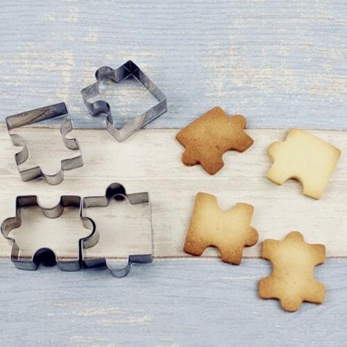 Durable Puzzle Shape Stainless Steel Cookie Cutter DIY Home Kitchen Baking Mould Cookies Biscuit Fondant Cutter Mold