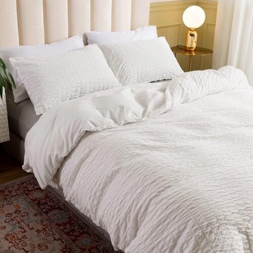 Simple Seersucker Home Bedding Set Twin Full Queen King Duvet Cover Pillowcase Set Bed Set Bedclothes 200x230cm
