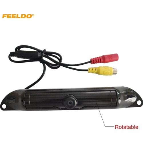 FEELDO 1Set Black Car License Plate Frame Camera Bar Type for American Market Backup Rear View Parking Camera #AM1968