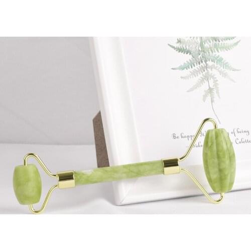 Green Jade Face Roller With Teeth Helu Jade Stone Boby Massager Anti Cellulite Beauty Skin Health Care Tool Gift Box