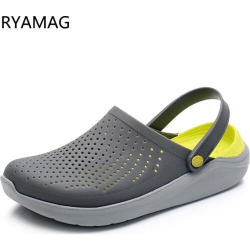 RYAMAG Women Clogs Jelly Sandals Home Non-slip Summer Shoes Hospital Flat Slippers Plastic Girls Waterproof EVA Garden Shoes