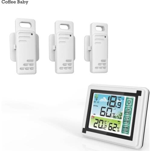 Touch Button Control Screen Thermometer Hygrometer Wireless Weather Station Forecaster Temperature Humidity Sensor Tool