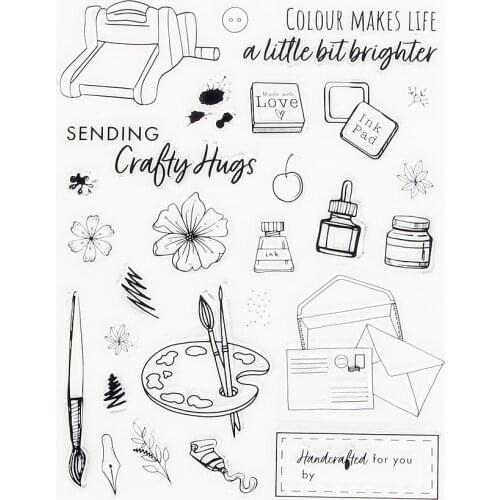 14.5x18.5cm Paper Craft Transparent Seal Clear Stamps Silicone Seal TPR Halloween Christmas Roller Stamps DIY Scrapbooking Card