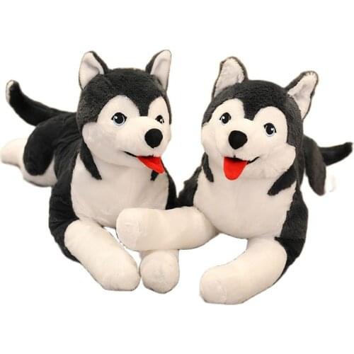 Cute Husky Plush Toy Pillow Stuffed Siberian Wolf Long Soft Toys Lifelike Real Dog Doll Toys Birthday Gift for Kids Kawaii Plush