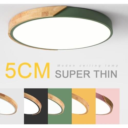 Modern Led Ceiling Lamps Home Lights for Room Lamparas De Techo Wood Luminarias Kitchen Lighting Fixture Bedroom Thin Lustre 18w