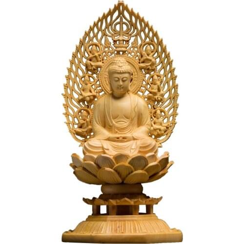 SOLID WOOD BUDDHA BUDDHISM BUDA FIGURINES AVALOKITESVARA GUANYIN KSITIGARBHA SHAKYAMUNI BUDDHA STATUE HOME DECOR R1549