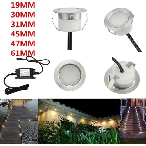20 Pieces 19/30/31/45/47/61mm Warm White Cool White Garden Yard Terrace Kitchen Stair Step LED Deck Rail Soffit Lights 12V IP67