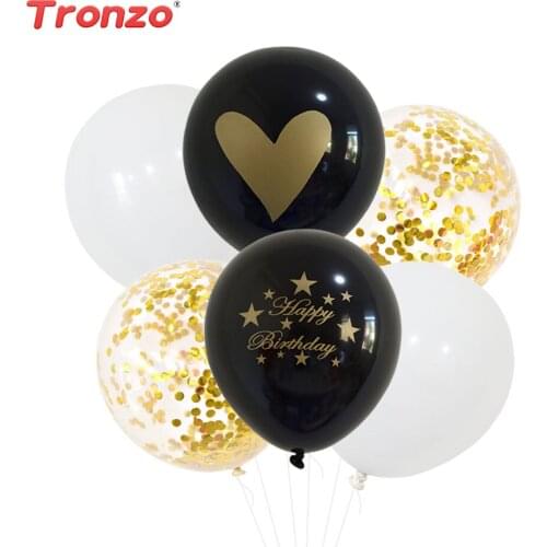 Tronzo 6Pcs/Set Birthday Balloons Confetti Balloon Birthday Party Decorations Kids Favor Baby Shower Party Latex Balloons