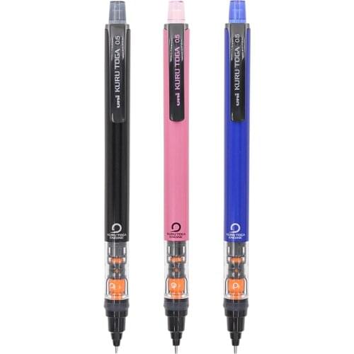 Japan Uni Mechanical Pencil Kuru Toga Pipe Slide Model 0.5mm Lead Lead Rotating Technology Press Pen Lapiseiras Matite