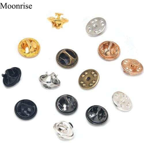 50pcs 7 Colors Set Nail Tie Tack Lapel Pin Back Clutch Scatter Butterfly Clasp Squeeze Round Pinch Clip Brooch Jewelry Crafts