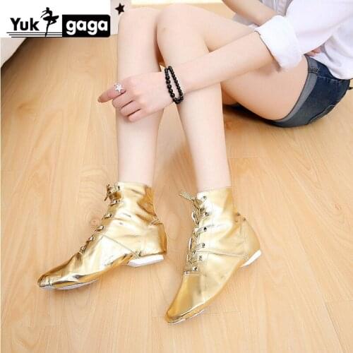 Belly Dance Boots Girls Ladies Gold Silver Colors Jazz Dance Shoes Soft Split Soles Pole Dance Shoes Ballet Shoes