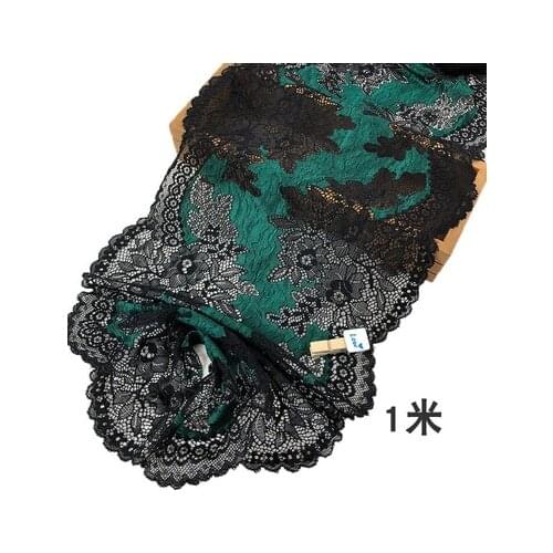 1 Meter Delicate Green Elastic Lace Fabric DIY Crafts Sewing Accessories For Garments Elastic Lace Trim 22cm