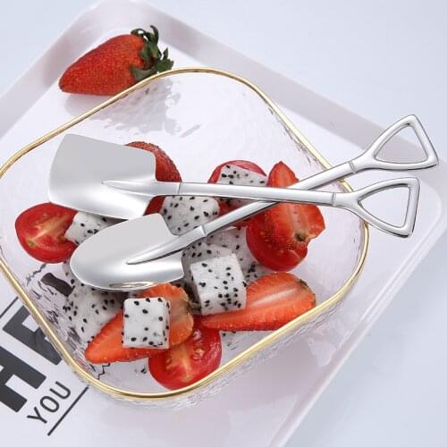 1pcs Metal Ice Cream Soup Coffee Spoon Tableware Mirror Polishing/Matte Small Shovel Spoon Multi-function 304 Stainless Steel