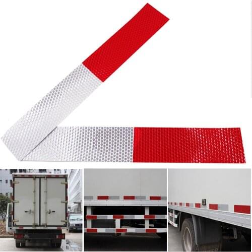 15pcs Red/White 14x4cm High Reflective Caution Warning Stickers Tape Safety Conspicuity For Trailers Motorcycle Cars Mailboxes