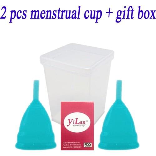 2 Pcs Medical Silicone Menstrual Cup Feminine Hygiene Menstrual Cup Sterilization Cup Female Menstrual Cup & Womens Health Care