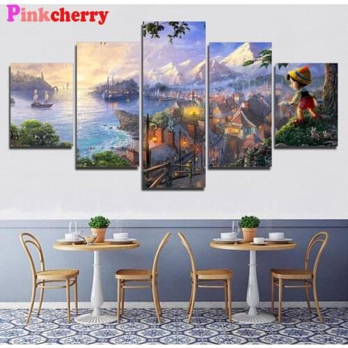 5 d diy Diamond painting 5 Piece Fairy tale park 3d cross stitch,diamond embroidery mosaic pattern
