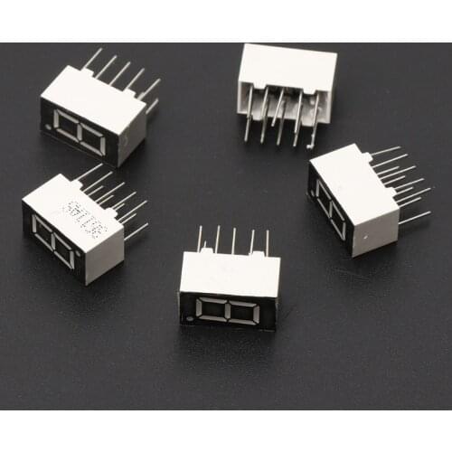 5Pcs 0.36" Common Cathode 1 Bit 10 Pin 7 Segment Red LED Display Digital Tubes