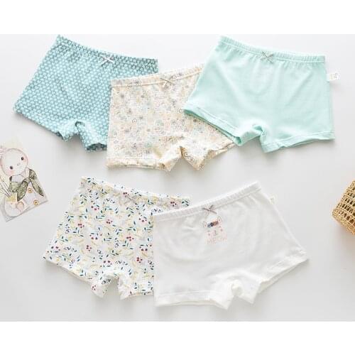 5Pcs/lot Girls Boys Cotton Boxer Briefs Girl Panties Boys Boxer Shorts Childrens Panties Kids Underwear For 2-14 Years BU048