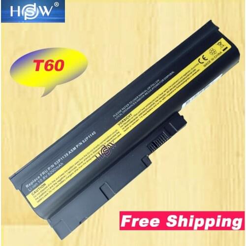 HSW 5200mAh Battery for IBM Lenovo ThinkPad R60 R60e R61 R61e R61i T60 T60p T61 T61p R500 T500 W500 SL400 SL500 SL300